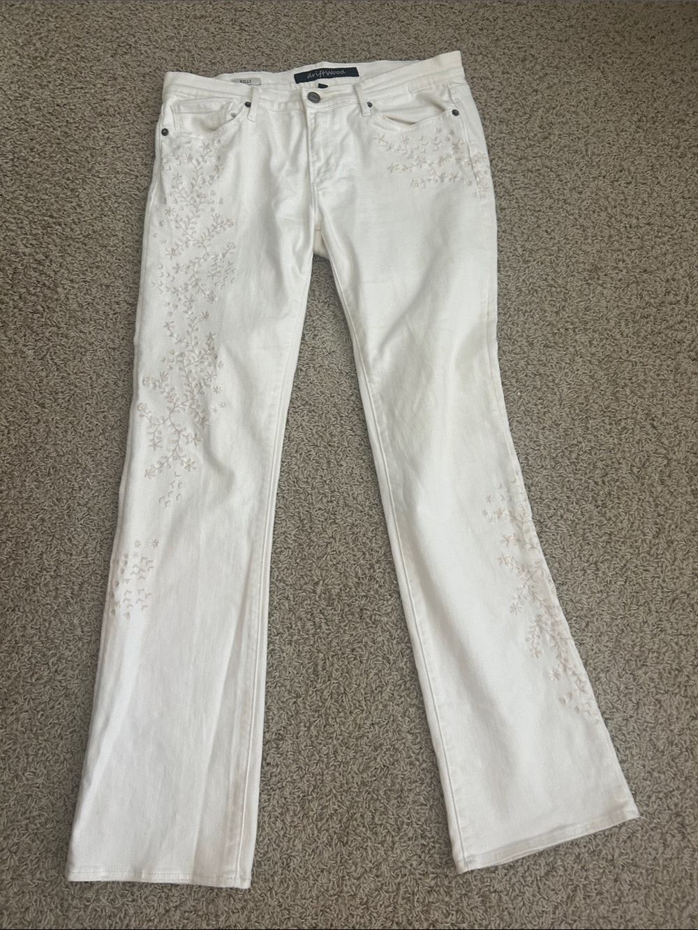 Sundance  Driftwood Kelly Embroidered Western Flare Jeans